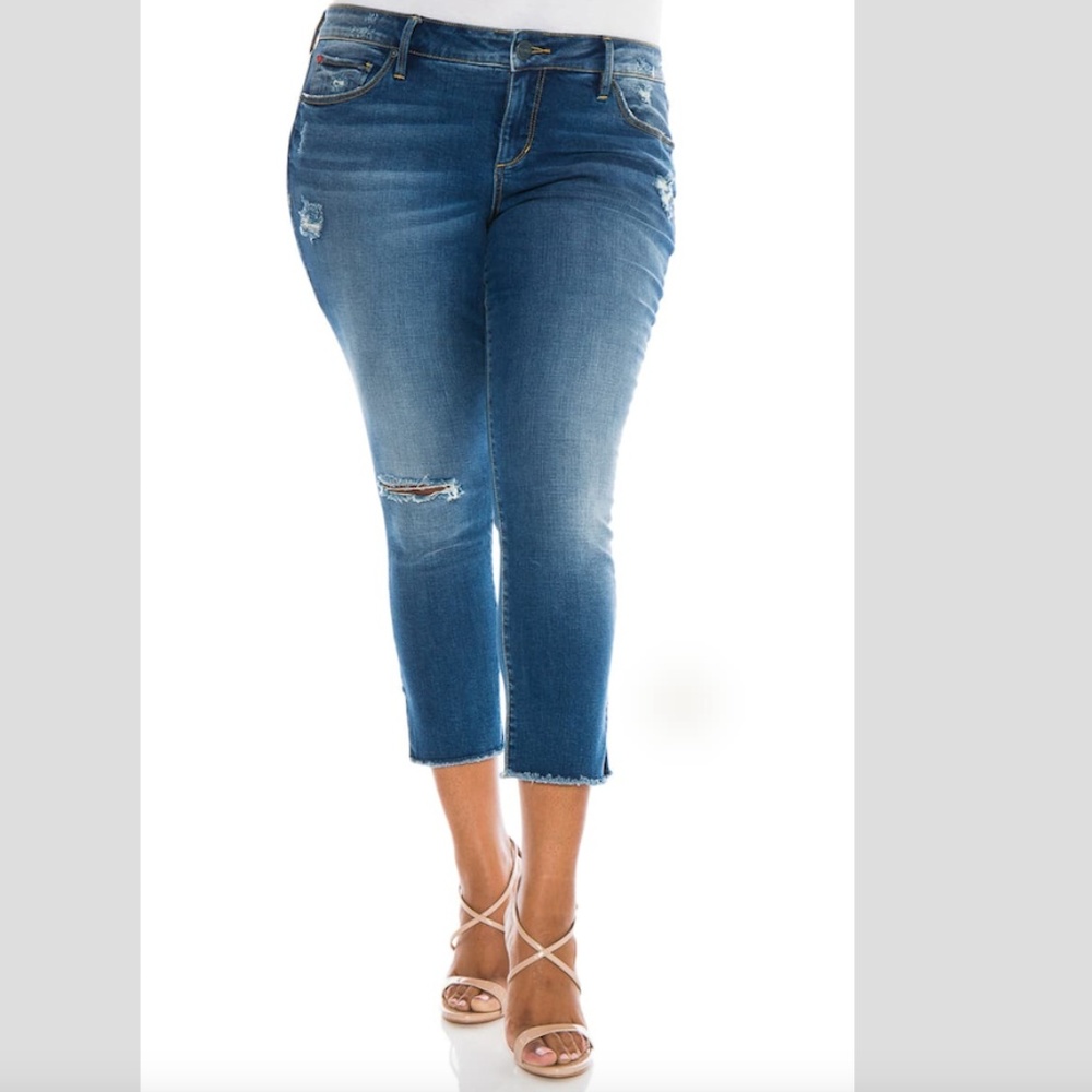 Slink Jeans Frayed Crop Skinny Jeans Size 16